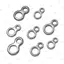 PYCOU 10 Chiếc Vòng Kết Nối Câu Cá, Liên Kết Lỗ Đôi Bằng Thép Không Gỉ 8 Hình Dạng, Nhỏ Gọn Cường Độ Cao Chống Mài Mòn Đánh Bóng Vòng Xoay Trolling
