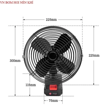 Quạt Pin Tích Điện MAKITA, Quạt Chạy Pin Tích Điện 8 Inch Để Bàn , Làm Mát Cực Nhanh, (quạt đen ) VN BƠM HƠI NÉN KHÍ