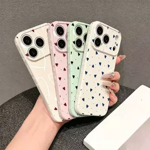Ốp điện thoại 3D viền trái tim nhỏ Love Dot cho Iphone 7 8 14 15 16 Plus 11 12 13 14 15 Pro 8x X XS XR Vỏ điện thoại Silicon lỏng mềm