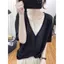 Mùa hè Plus size Ice Silk Cổ chữ V giả hai mảnh dệt kim ngắn tay kích thước lớn che phủ chất béo Giảm tuổi thon gọn hơn Áo thun phù hợp thoáng khí dành cho nữ