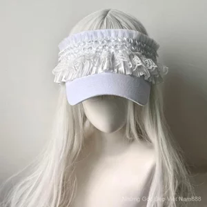 Ren Ren Rỗng Mũ Nữ Ngọt Ngào Trái Tim Mùa Hè Mũ Chống Nắng Váy Ren Dễ Thương Mũ Chống Nắng