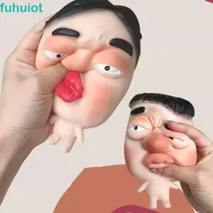 Đồ chơi bóp mặt xấu xí FUHUIOT, Đồ chơi ép nhân vật biểu hiện phản hồi chậm, Đồ chơi bóp ghim dễ thương Nhào 3D hình giả mạo Đồ chơi vui nhộn