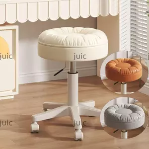 Ghế trang điểm JUIC, 360° Xoay Có Thể Điều Chỉnh Chiều Cao Salon Phân, Ròng Rọc Sáng Tạo Nâng Bánh Xe Trượt Tiết Kiệm Không Gian Phân Tròn Thẩm Mỹ Viện