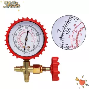 NOTE1 R22 R134 R404 Đồng hồ đo áp suất, Đồng hồ đo áp suất đơn áp suất cao và thấp ổn định, Công cụ sửa chữa độ chính xác cao bền bỉ Máy đo môi chất lạnh chống thấm