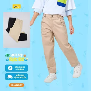 Quần kaki ống rộng cho bé YODY co giãn tốt, thấm hút mồ hôi GTCH25S002