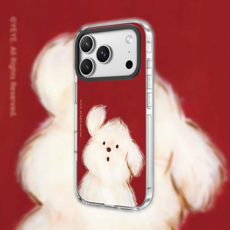 Nền Đỏ Chó Trong Suốt Màu Đen HỒNG CAMERA RING PHIÊN BẢN Tác Động Hút Từ Tính Trong Suốt Dành Cho IPhone 17 / 16 / 15 / 14 / 13 Pro Max Air Với Bao Bì Cao Cấp
