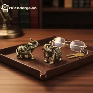 GE Đồng Voi Thu Nhỏ Bức Tượng Đồng Cổ Tượng Động Vật Trang Trí Lưu Niệm Độc Đáo Cho Tủ VN