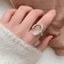 Nhẫn Pha Lê CQCJ, Nhẫn Pha Lê Trắng Màu Bạc, Thiết Kế Mở Bền Đẹp Có Thể Điều Chỉnh Pha Lê Trắng Xoắn Móng Vuốt Dự Tiệc Trang Sức