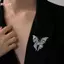 HFSHY Kim Cương Giả Bướm Thổ Cẩm Dễ Thương Lấp Lánh Nhẹ Chống Oxy Hóa Phụ Kiện Cho Đầm Bapa Ngày Lễ Quà Tặng Cho Thanh Thiếu Niên VN