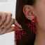 WEETW Bông tai san hô đỏ, Bông tai nhánh san hô kim loại phóng đại, Vintage Bohemia Rỗng Ngộ nghĩnh Bông tai không đều dịp