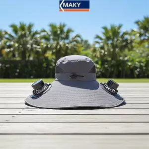 MAKY Nam Vành Lớn Mũ Chống Nắng Với Quạt Chạy Bằng Năng Lượng Mặt Trời Qui Khô Buet Mũ Thoáng Khí Cho Cắm Trại Câu Cá Golf VN
