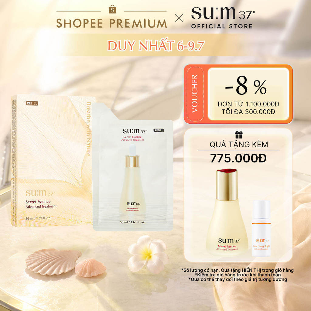 [SU:M37 OFFICIAL][Túi Refill] Nước thần chống lão hoá sớm thế hệ mới Secret Essence Advanced Treatment 50ml