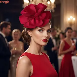 THEGIRL8B Băng Đô Hoa Hồng Lớn, Mũ Fascinator Cổ Điển Ngọt Ngào Tinh Tế, Retro Thanh Lịch Top Mũ Tóc Vòng Hóa Trang Tóc Ban Nhạc Chụp Ảnh