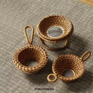 Bộ lọc trà DONOVANQQ, Rò rỉ trà thủ công truyền thống, Bộ lọc trà có thể tái sử dụng Retro không mùi Tre mây Muỗng trà phòng trà