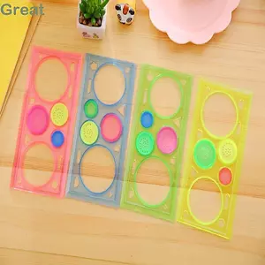TUYỆT VỜI 1 Thước Đo, Dụng Cụ Soạn Thảo Máy Đo Spirograph Quá, Hoạt Hình Cao Cấp Đa Năng Hình Học Thước Đồ Dùng Học Tập Sinh