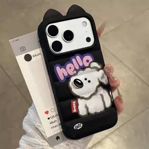 Chó dễ thương Đối với trường hợp iPhone 17pro iphone16/15/14 lỗ lớn 1312/11 mới Chống ngã