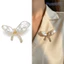 WANYEDI Trâm Cài, Tông Màu Vàng Như Bướm Trâm Cài, Kim Cương Giả Chính Thức Cao Cấp Thanh Lịch Lapel Pin Sự Kiện Đặc Biệt