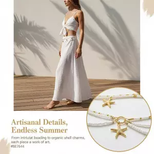 HFSHY Nữ Bohemian Mùa Hè Eo Dây Xích Nhẹ Hạt Gạo Sao Biển Vỏ Conch Cho Mặc Đi Biển Hàng Ngày VN