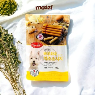 Snack cho chó Xúc xích phô mai Bowwow gói 240gr