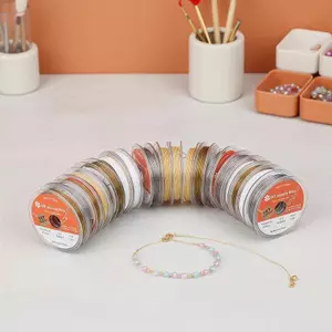 50Meter / Cuộn 0,3 / 0,38 / 0,45 / 0,6mm Dây đính cườm bằng thép không gỉ màu vàng Rhodium để làm đồ trang sức Vòng tay DIY Phát hiện mới
