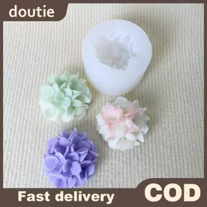 Doutie Hydrangea Hoa Khuôn Silicon DIY Thơm Nến Thạch Cao Nhựa Đất Sét Khuôn Bếp Nướng Bánh Trang Trí Khuôn Hoa VN