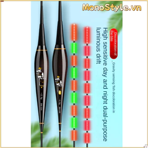 MONOSTYLE Phao câu cá điện tử, Phao ánh sáng tấn công 6 đèn, Đèn báo chất lượng cao Slip Drift Tube Rock Phao câu cá Câu cá ban đêm