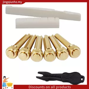 Bộ thay thế chốt đàn Guitar Acoustic End Nut Bridge Saddle Abalone Pins (Chân đồng thau & Đai ốc yên xương)
