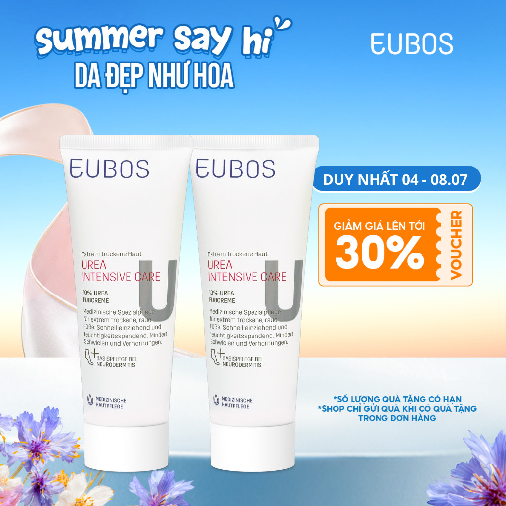 Combo 2 Kem Dưỡng Da Chân Và Nứt Gót EUBOS Giúp Dưỡng Ẩm Giảm Chai Sần Tuýp 100ml