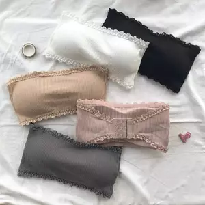 Áo ngực quây nữ Ngực vô hình Gợi cảm Ống Top Màu Ren Bên Quần Lót EMKK