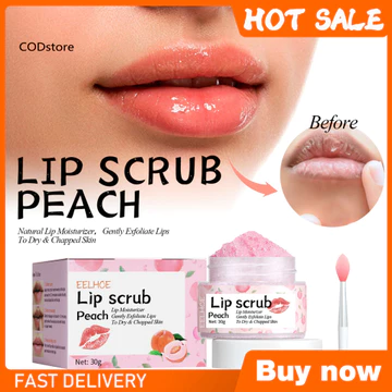 KDC Lip Tẩy Tế Bào Chết Có Hương Vị Môi Tẩy Tế Bào Chết 30g Nuôi Dưỡng Mặt nạ Môi Tẩy Tế Bào Chết Để Sửa Chữa Ban Đêm Dâu Tự Nhiên Cam Mật Ong Hương Đào Cho Môi Lột Khô