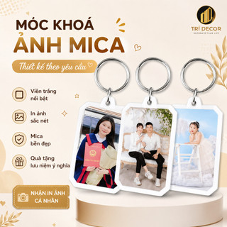 Móc khoá in ảnh,logo trường theo yêu cầu, thay ảnh dễ dàng- Quà tặng Sango