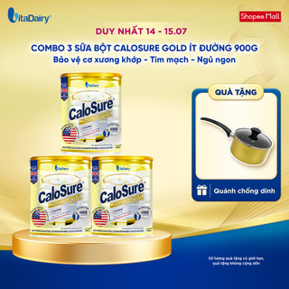 [COMBO 3 LON] Sữa bột Calosure Gold ít đường 900g giúp tăng cường sức khỏe tim mạch, bảo vệ cơ xương khớp, ngủ ngon