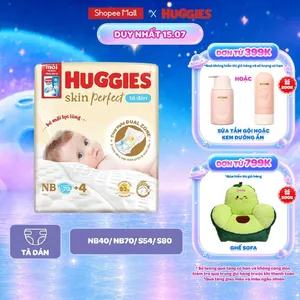 Tã/Bỉm Dán Sơ Sinh Huggies Skin Perfect NB/S với 2 Vùng Thấm Giảm Kích Ứng Da
