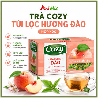 Trà Cozy Túi Lọc Hương Đào – Hộp 40g | Hương Đào Ngọt Dịu, Thơm Ngon Tinh Tế