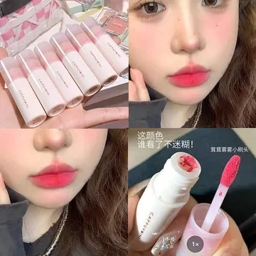 Cappuvini Hoa Môi Bùn Matte Velvet Matte Marshmallow Son Bóng Làm Trắng Không Khô Son Môi Không Phai Màu