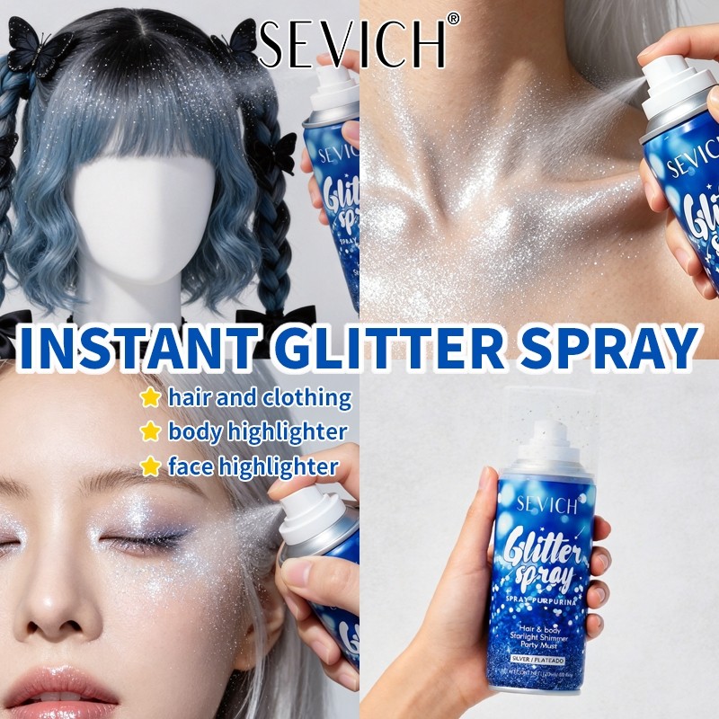 SEVICH Body Long Lanh Xịt Cho Quần Áo Mặt & Tóc Lấp Lánh Bột Xịt 120ML Lấp Lánh Đầm Shimmer