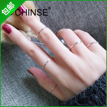 nhẫn bạc 925 nhẫn bạc nữ Nhẫn Bạc S925 Nữ Sinh Viên Cực Kỳ Đơn Giản Mỏng Đuôi Nhẫn Nhật Bản Hàn Quốc Bóng Độc Đáo Hợp Thời Trang Chỉ Số Nhẫn