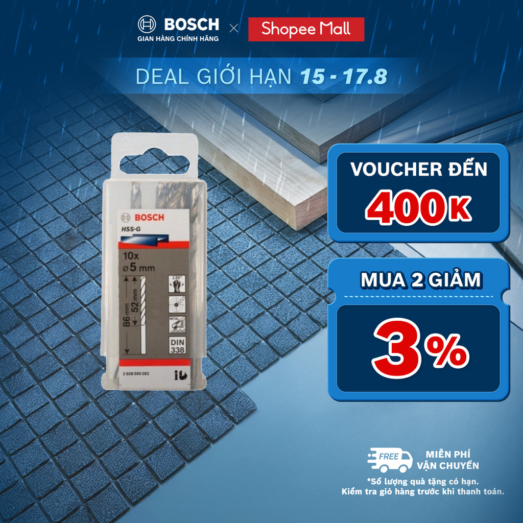 Mũi khoan sắt Bosch HSS-G