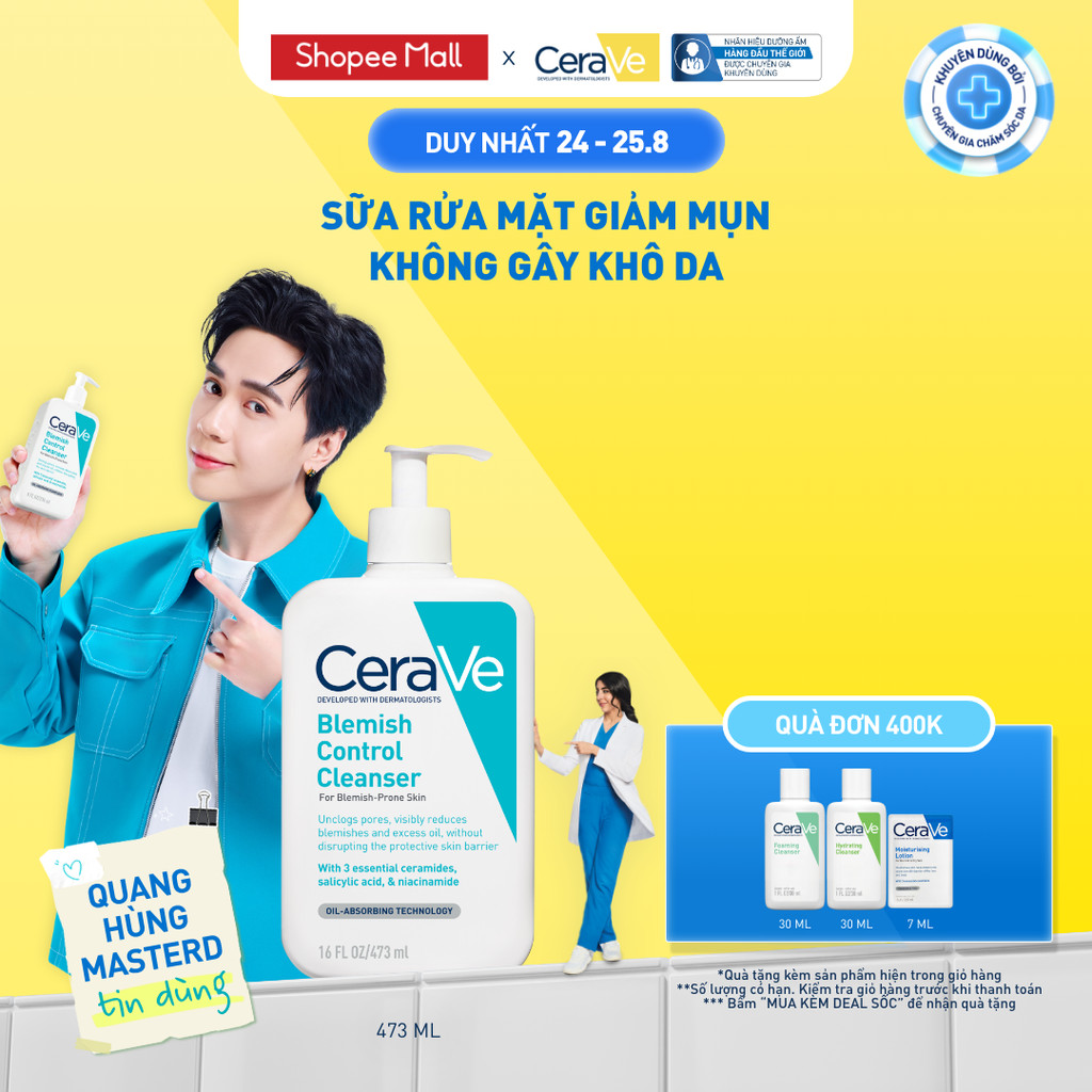 Sữa rửa mặt giảm mụn CeraVe Blemish Control Cleanser 473ml