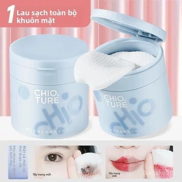 Khăn giấy tẩy trang miếng bông tẩy trang mắt môi mặt 3 trong, khăn giấy tẩy trang mắt môi dung dịch