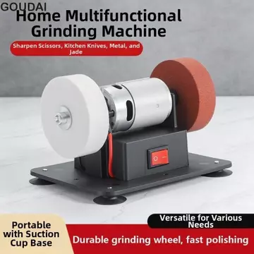 GOUDAI Máy mài điện GOUDAI, Máy mài băng ghế Mini đế chắc chắn tiết kiệm không gian, Máy mài nhỏ Máy mài bánh xe kép cầm tay có thể điều chỉnh tốc độ 150W Máy mài kim loại
