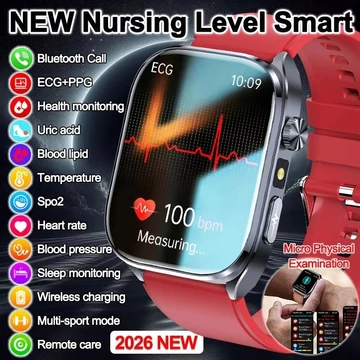2026New Sức Khỏe Thể Thao AI Chẩn Đoán ECG Đồng Hồ Thông Minh Phân Tích Cơ Thể Axit Uric Máu Lipids Huyết Áp Đồng Hồ Thông Minh Nam Nữ