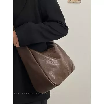 Women's Vintage PU Leather Tote Bag – Large, Mini
