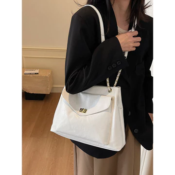 Women's Vintage Canvas Handbag – Chain Strap, Mini, for Work