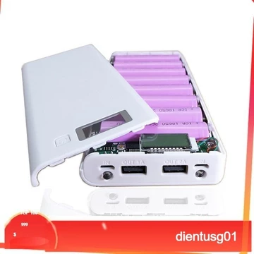 Box sạc dự phòng 8 Cell pin có màn hình hiển thị % pin điện áp và dòng(không pin) mạch sạc dự phòng pin sạc 18650