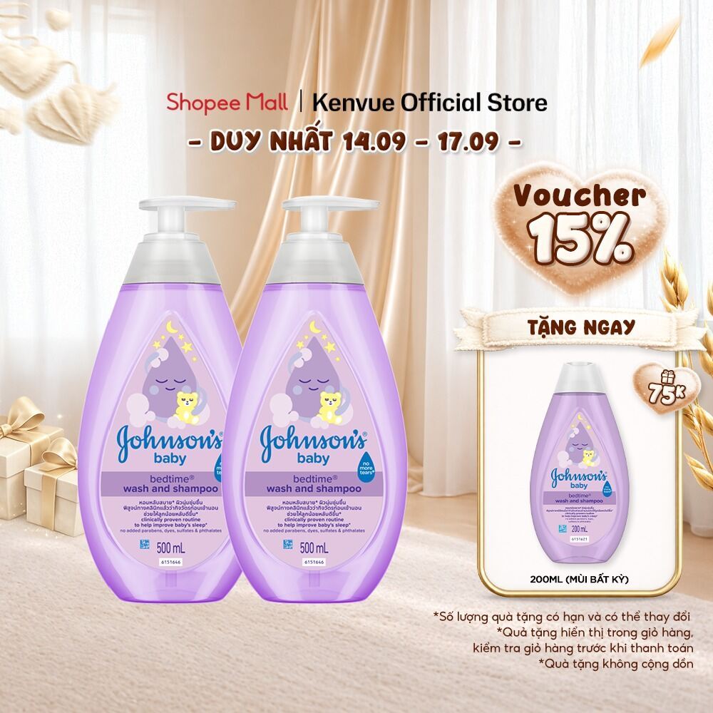 Combo 2 Sữa Tắm Gội Thư Giãn Johnson's Baby Bedtime 500mlx2