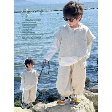 Bộ Đồ Bé Trai Xuân Thu Phong Cách Phiên Bản Hàn Quốc Hợp Thời Trang Áo Vest Đẹp Trai Bộ Đồ Ba Mảnh Bé Trai Trung Nhỏ Trẻ Em Thời Trang Quần Áo Hợp Thời Trang Trẻ Em Quần Áo Trẻ Em Quần Áo Trẻ Em