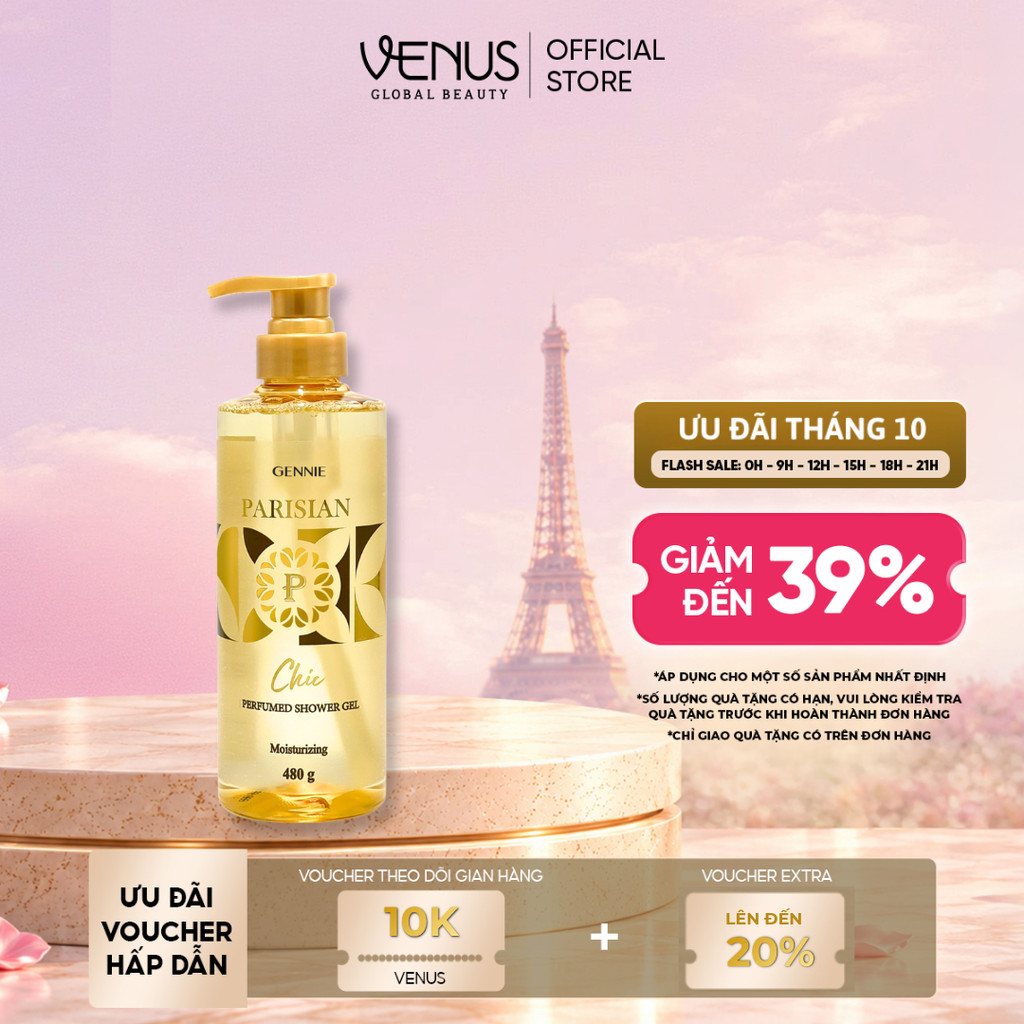 Sữa tắm Nước hoa Nữ Gennie Parisian 480ml hương thơm sang trọng, quyến rũ