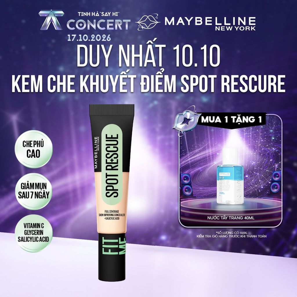 Kem che khuyết điểm FIT ME SPOT RESCUE che phủ cao, giảm mụn và dưỡng da MAYBELLINE NEWYORK 15ml​​