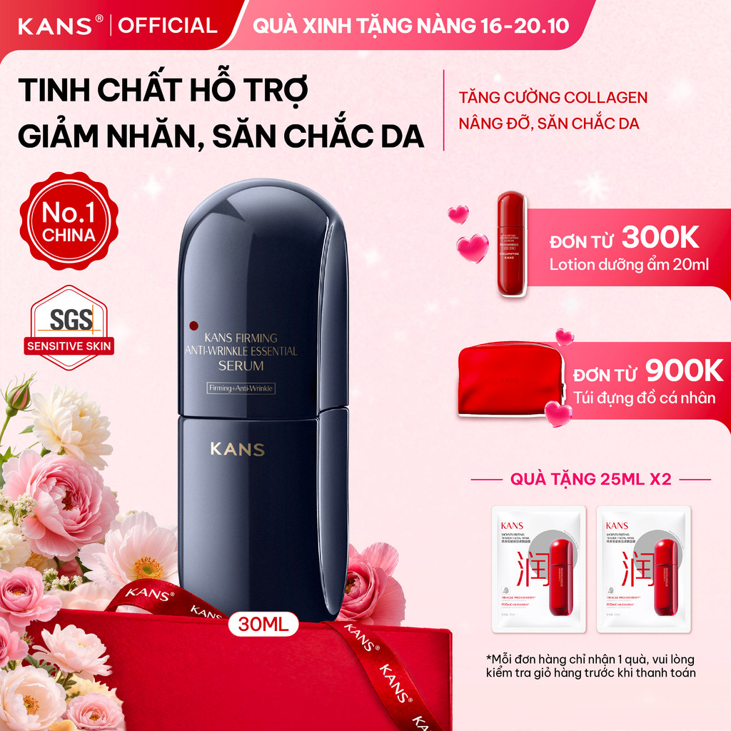 [HÀNG MỚI VỀ] KANS Serum Săn Chắc Da & Giảm Nếp Nhăn 30ml Giúp Tăng Độ Đàn Hồi, Hỗ Trợ Thúc Đẩy Collagen, Chống Lão Hóa